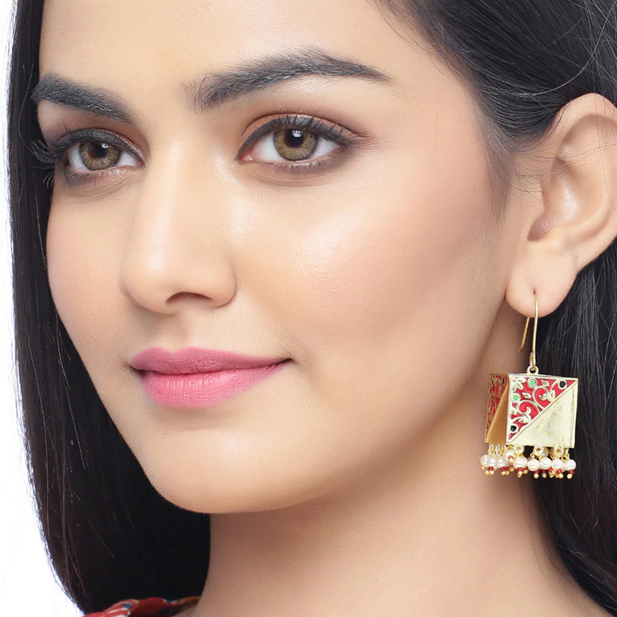Tahira Glorious Red Lantern Earrings - Image 2