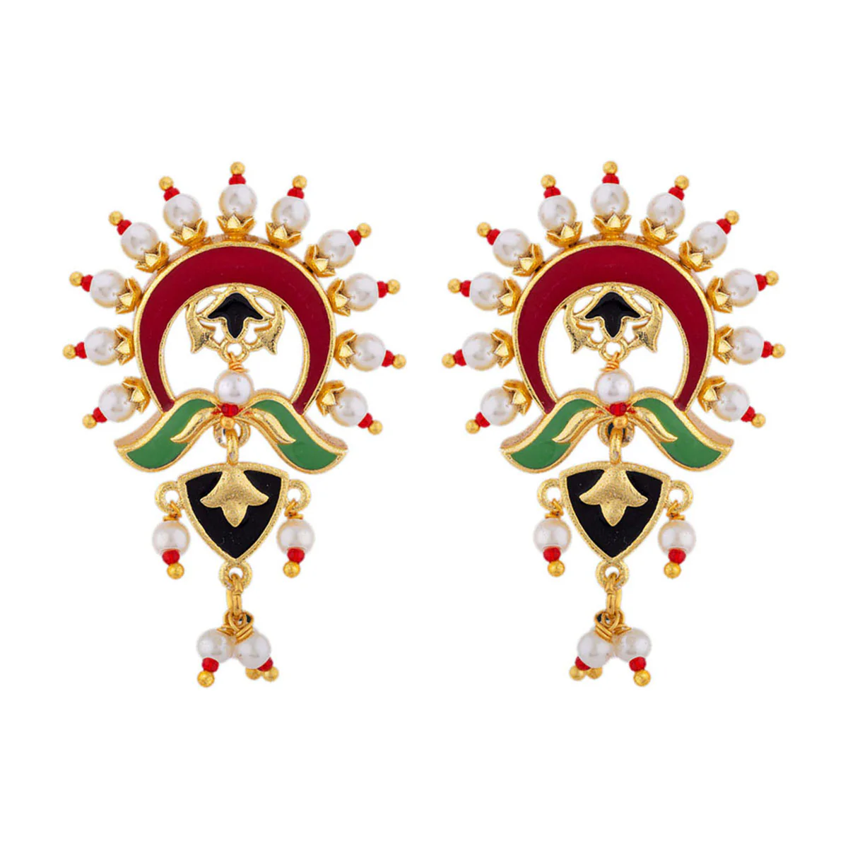 Tahira Glorious Red Mini Crown Earrings - Image 3
