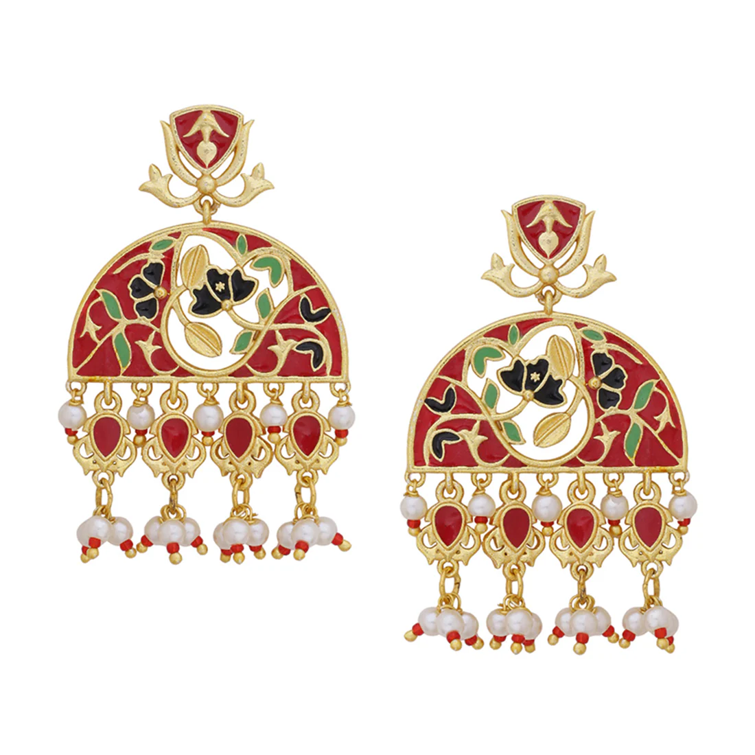 Tahira Glorious Red Mini Danglers - Image 3