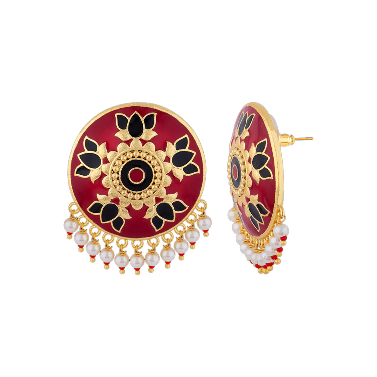 Tahira Glorious Red Studs with Mini Beads - Image 4