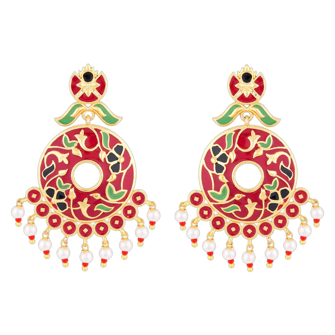 Tahira Glorious Red Stylish Earrings - Image 3