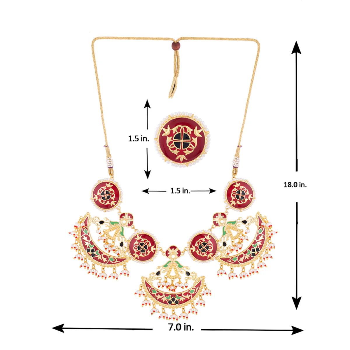 Tahira Heavily Embellished Enameled Necklace Set - Image 6