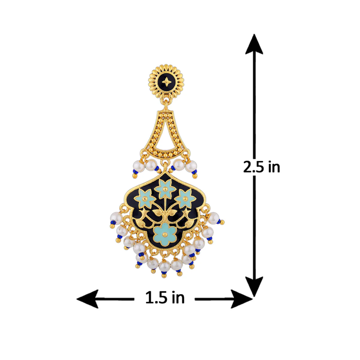 Tahira Royal Black Chandelier Earrings - Image 5