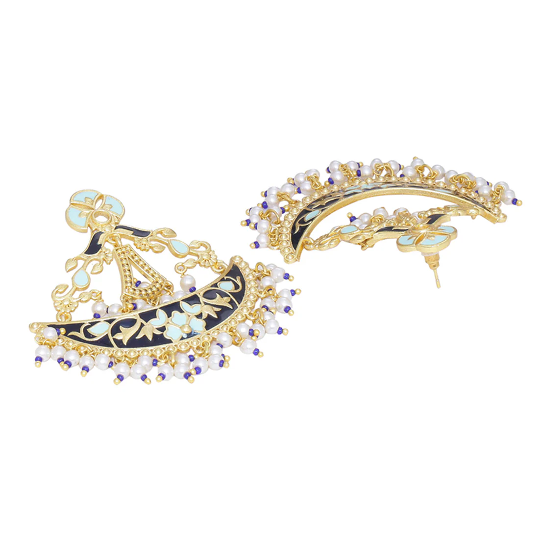 Tahira Royal Black Crescent Danglers - Image 4
