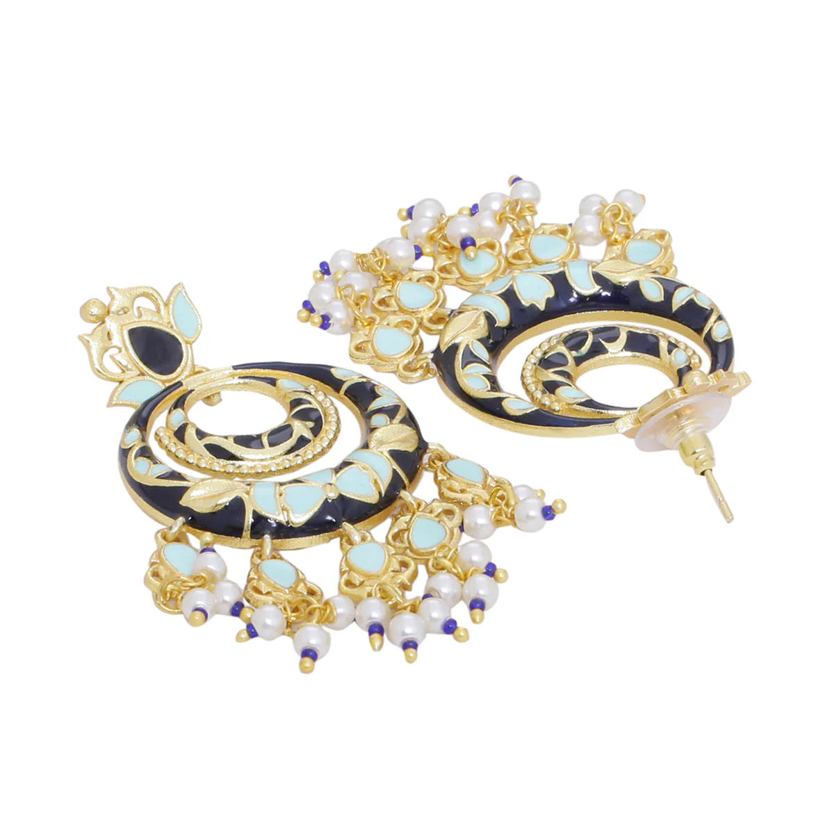 Tahira Royal Black Double Chand Bali - Image 5