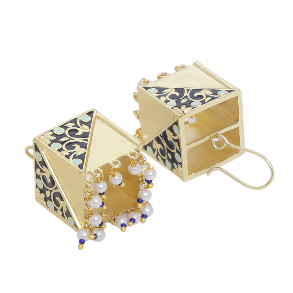 Tahira Royal Black Lantern Earrings - Image 5