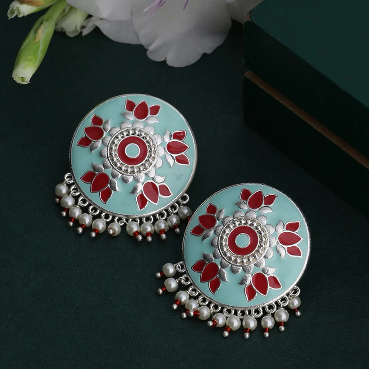 Tahira Ruby Lotus Studs