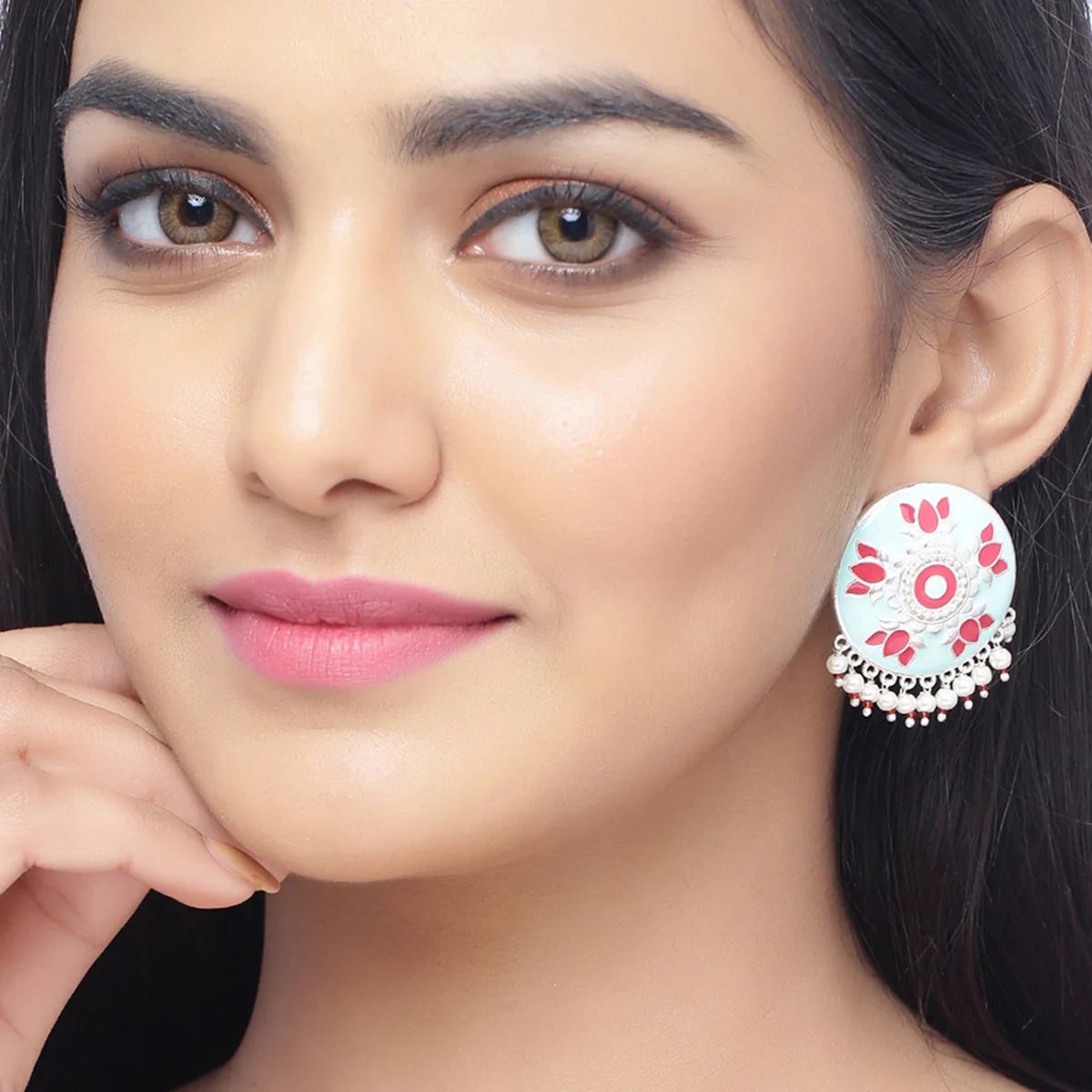 Tahira Ruby Lotus Studs - Image 2