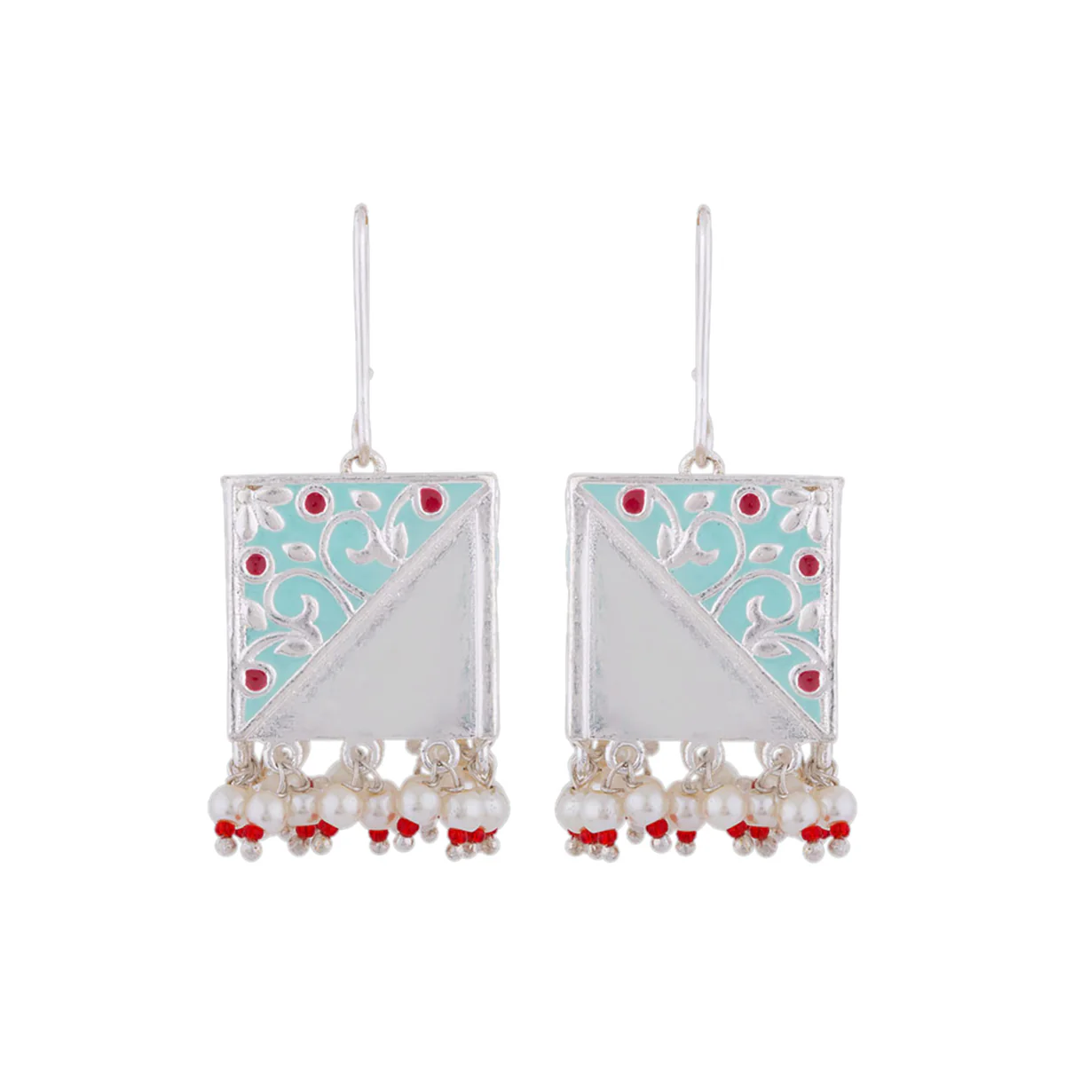 Tahira Silver Sparkle Lantern Earrings - Image 3