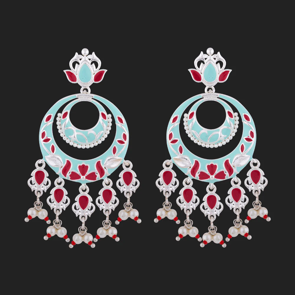 Tahira Silver Sparkler Double Chand Bali - Image 3