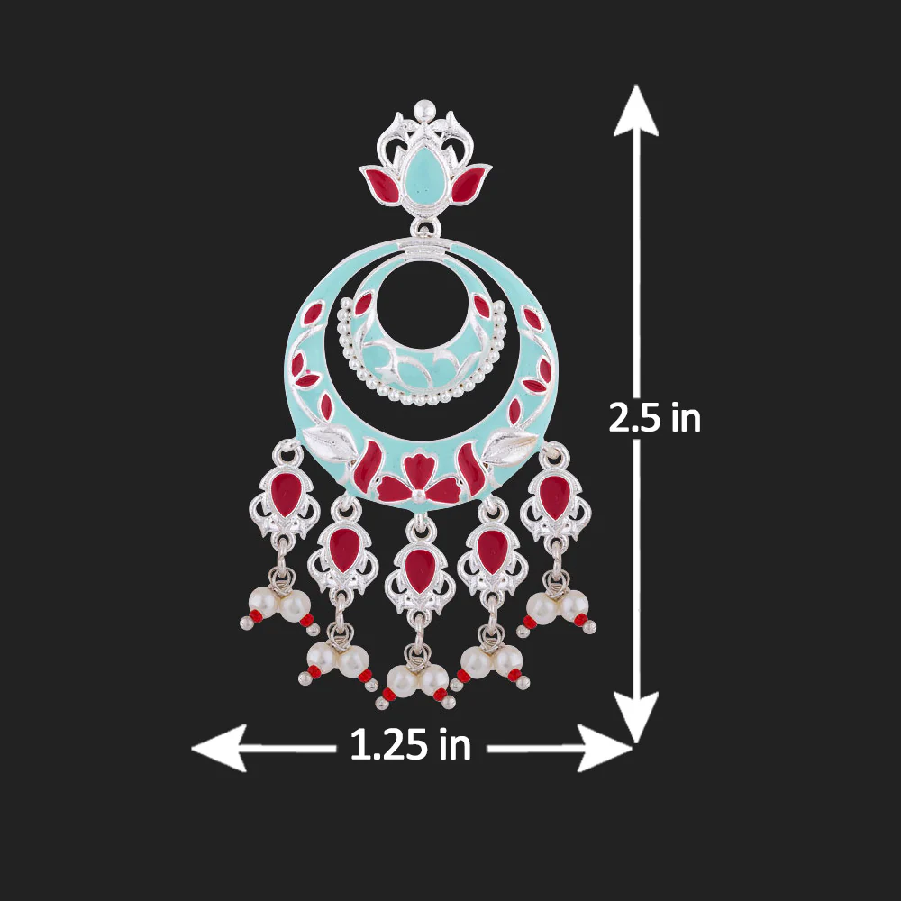 Tahira Silver Sparkler Double Chand Bali - Image 5