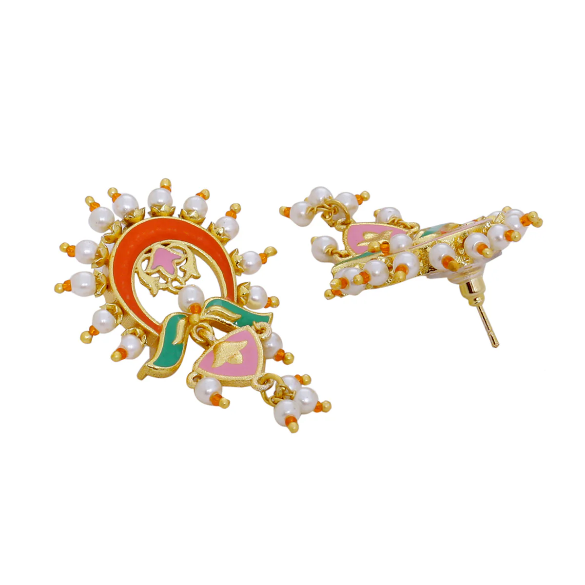 Tahira Sunrise Orange Earrings - Image 4