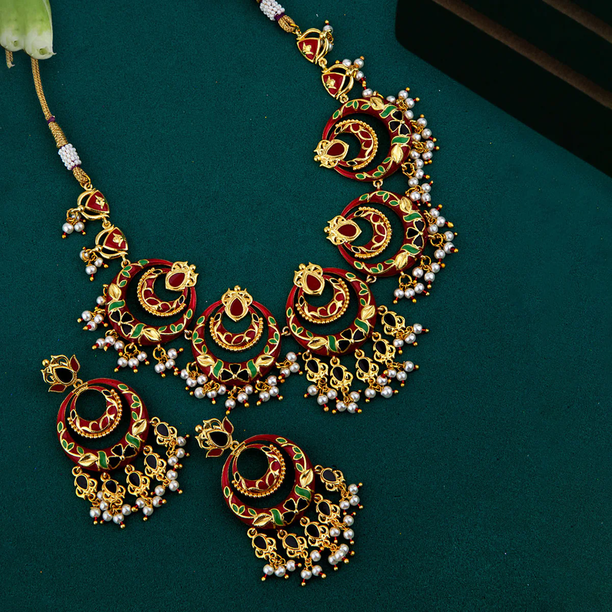 Tahira Traditional Chandbali Necklace Set