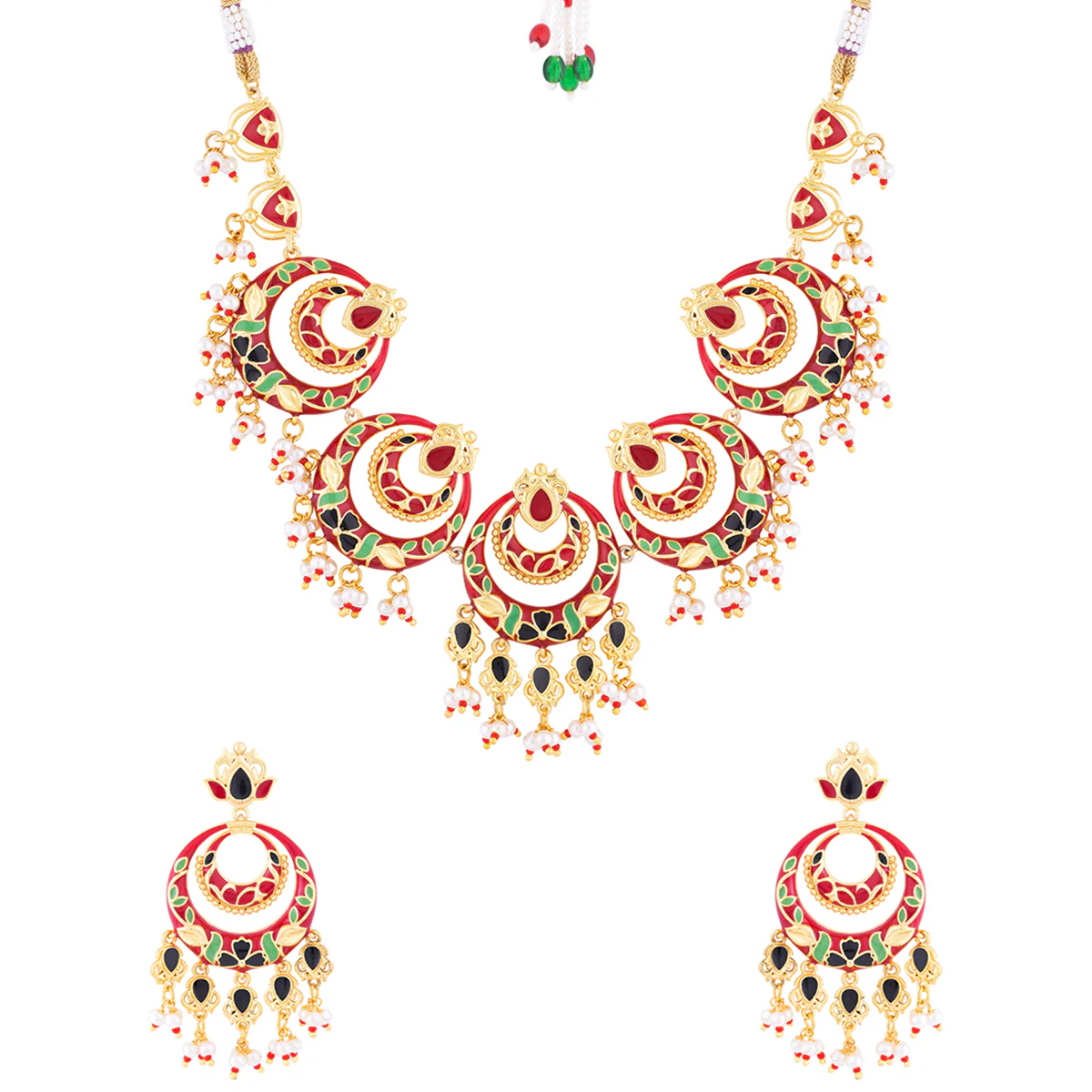 Tahira Traditional Chandbali Necklace Set - Image 4