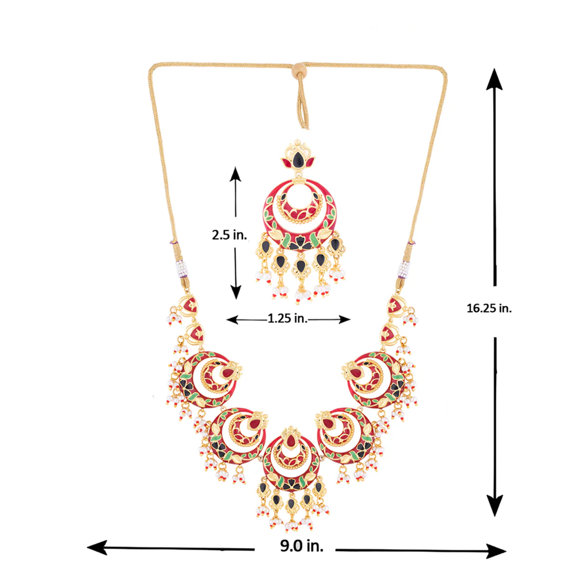 Tahira Traditional Chandbali Necklace Set - Image 6