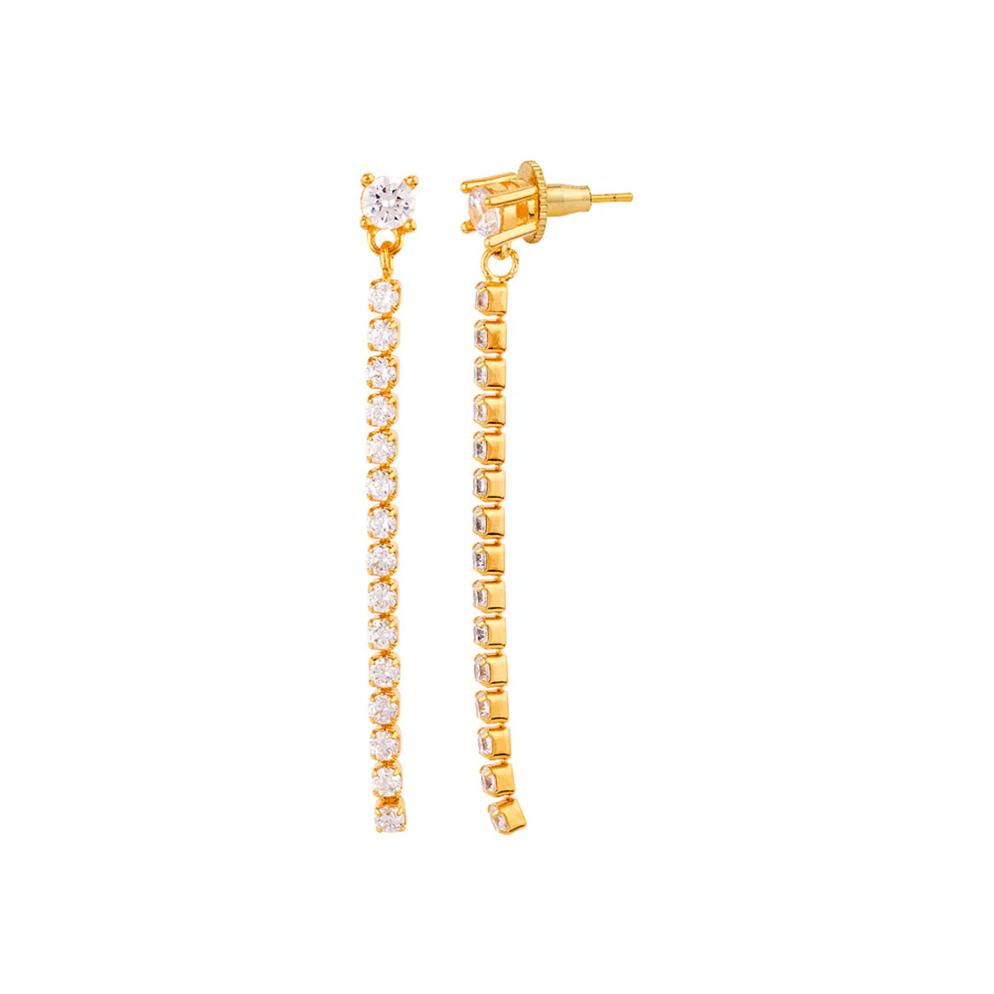 Tassels Drop Brass Earrings - Image 6