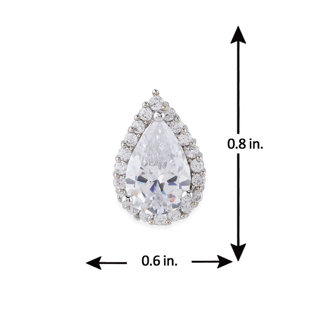 Teardrop American Diamond Stud Earrings - Image 6