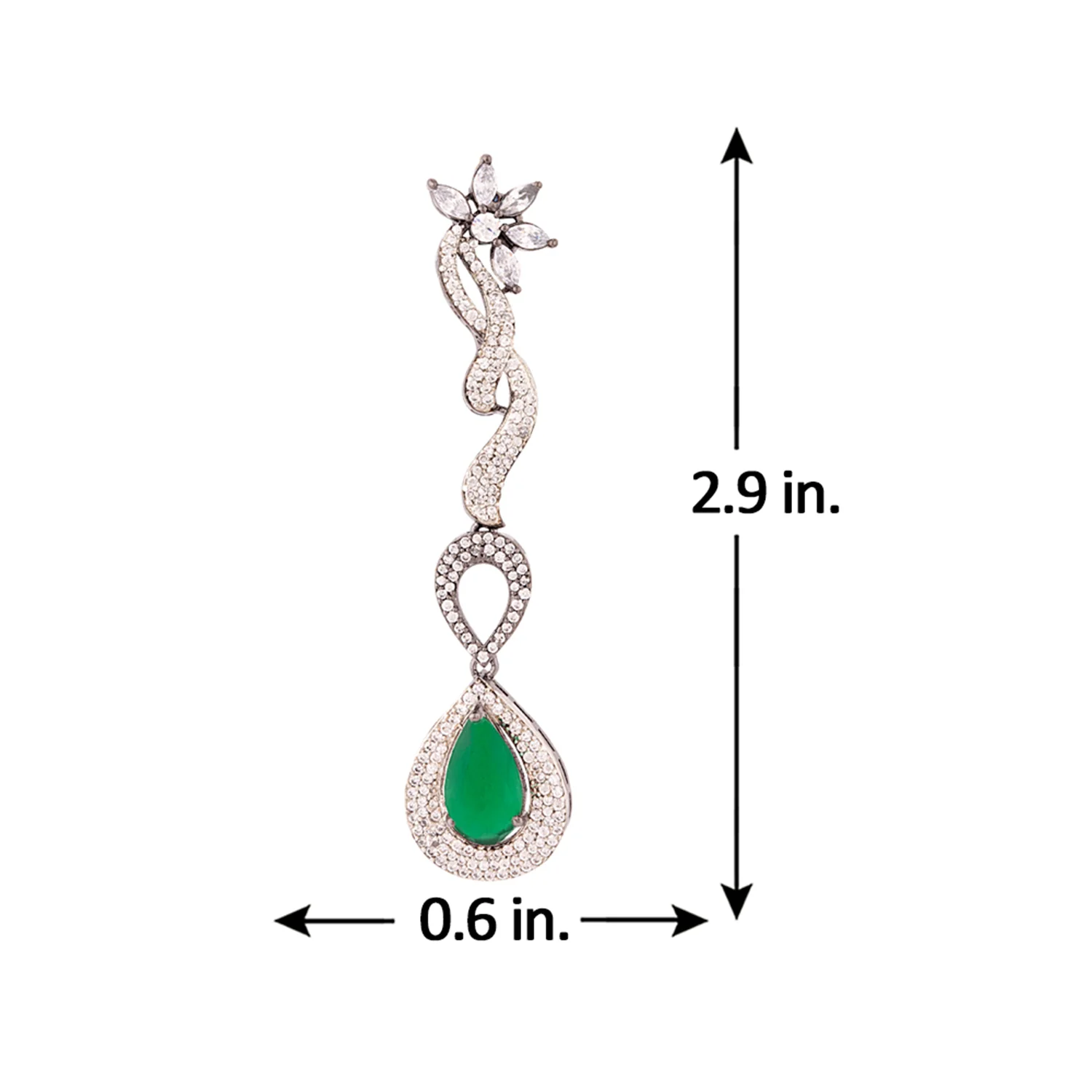 Teardrop Cut CZ Gems Earrings - Image 5