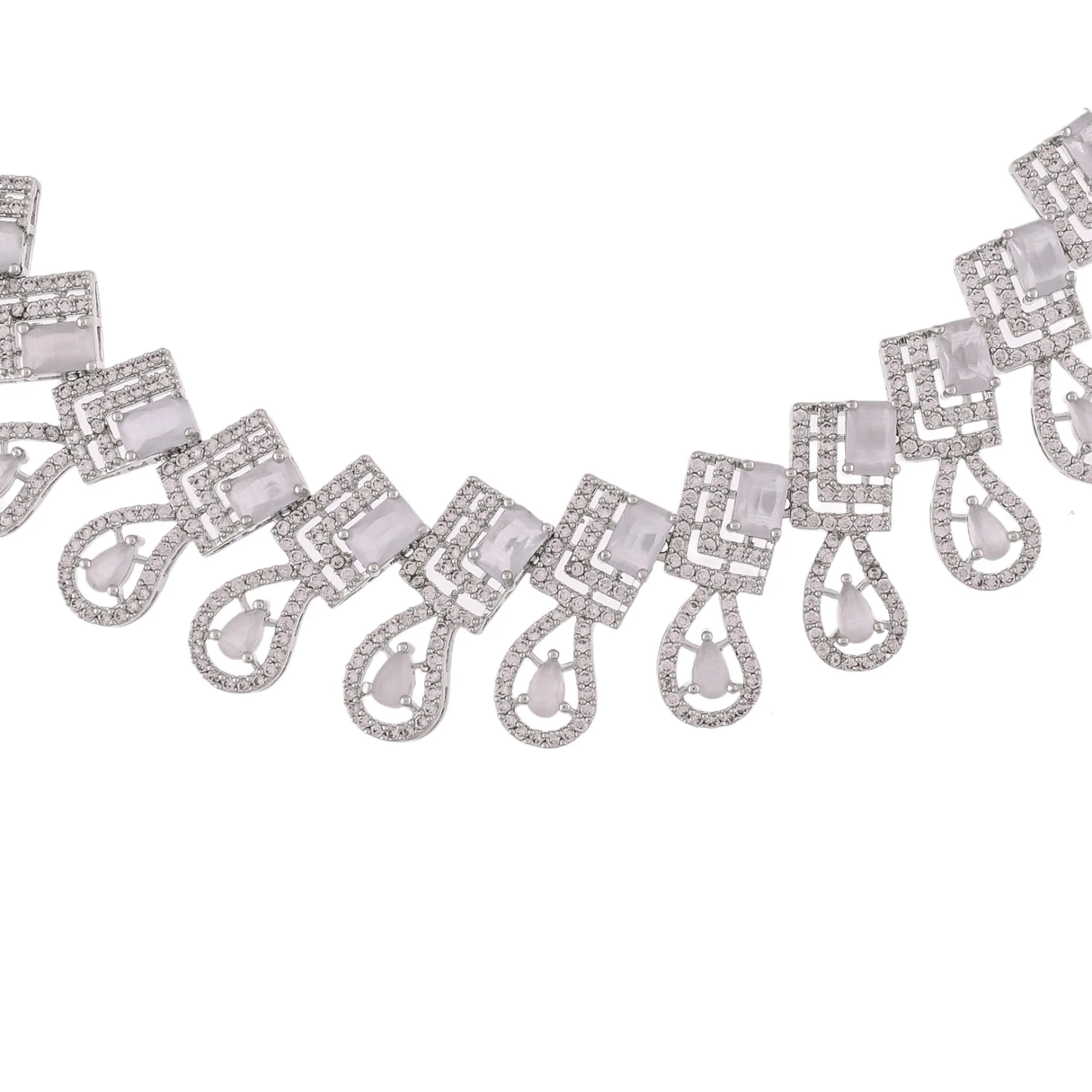 Teardrop Cut Zircon Gems Necklace Set - Image 6