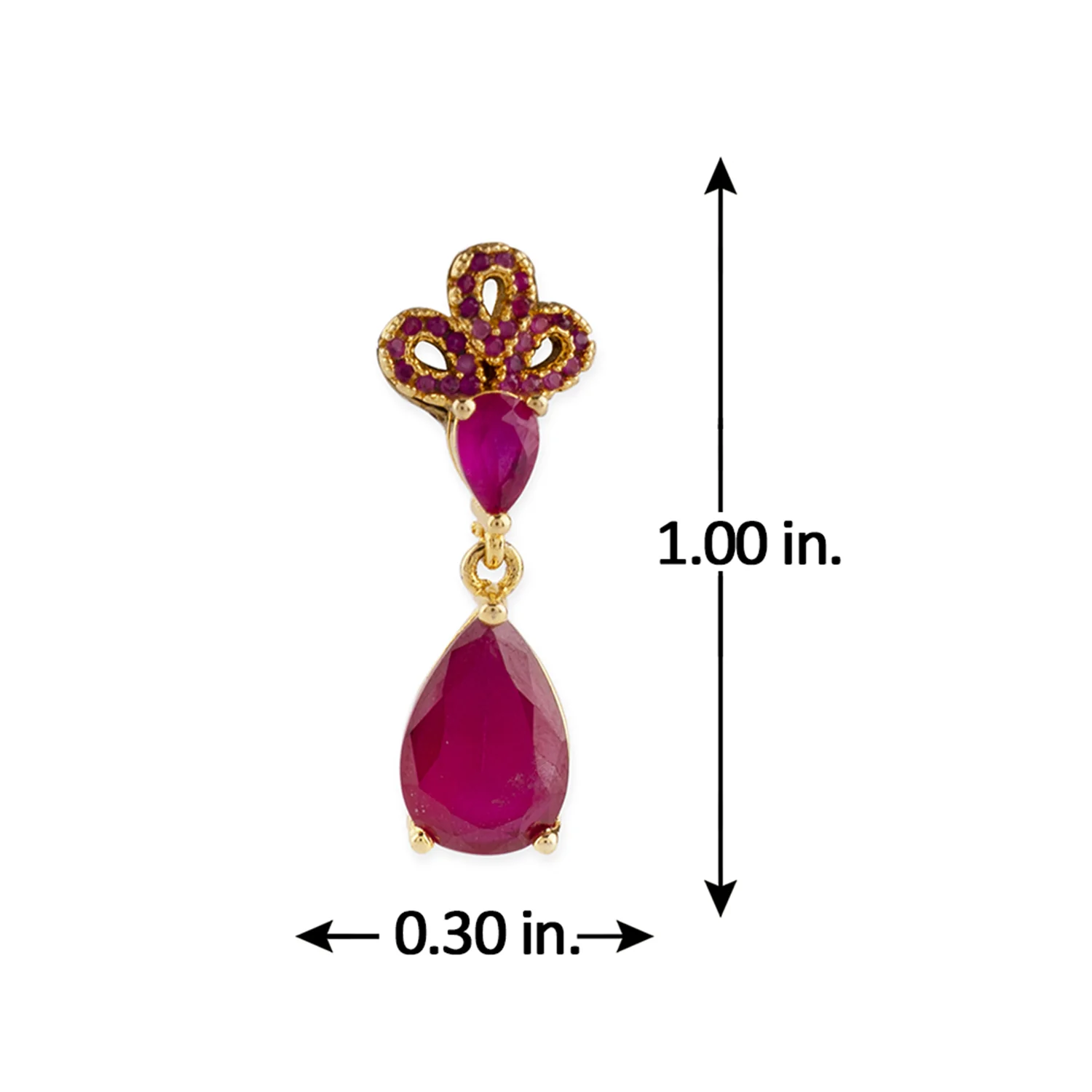 Teardrop Pink Stone Earrings - Image 5