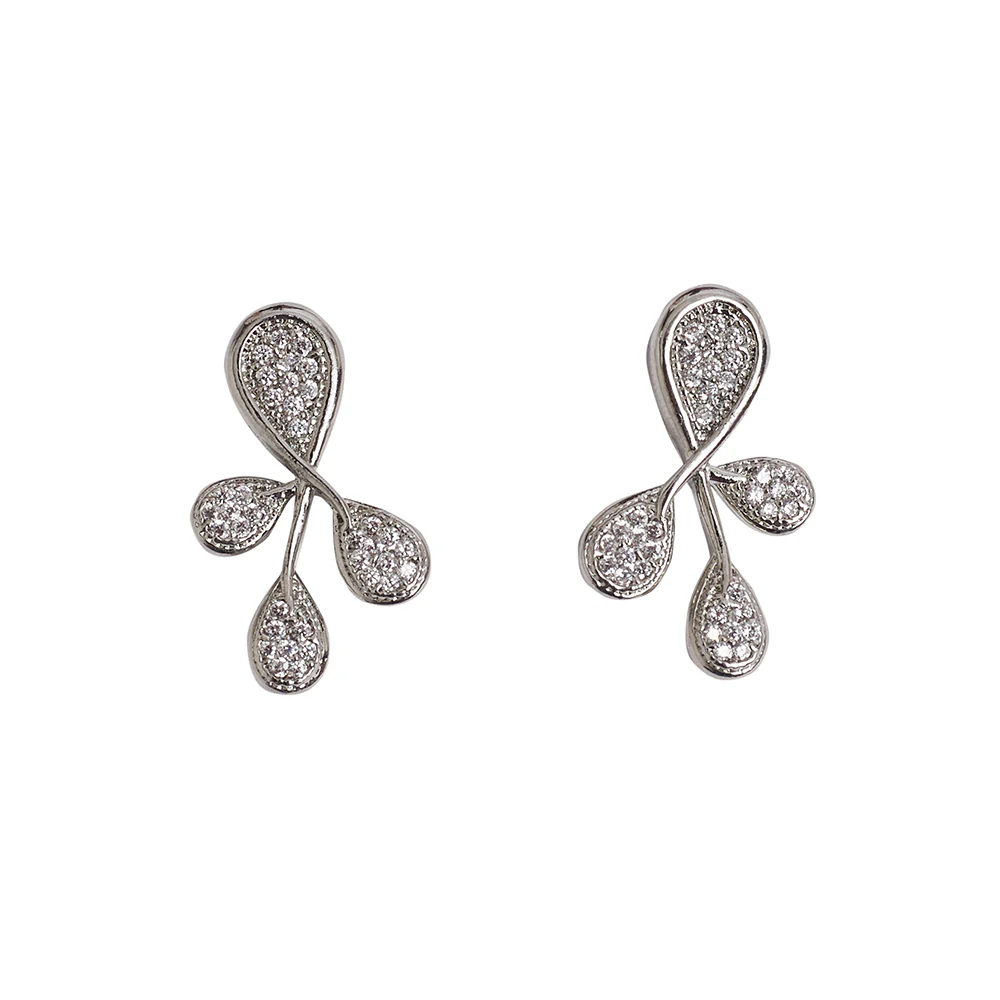 Teardrop Silver Plated Zircons Embellished Jewellery Set - Image 5