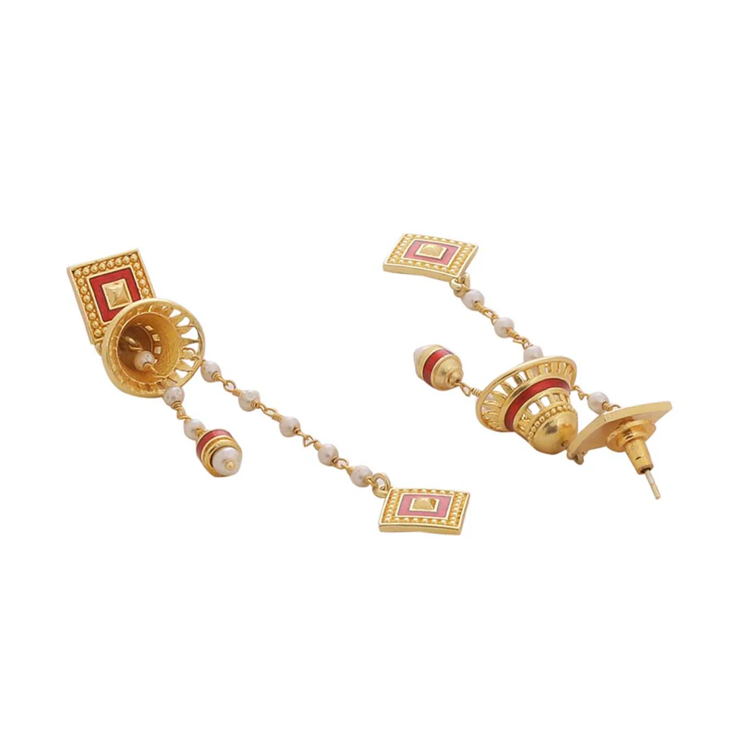 Temple Bell Asymmetrical Earrings - Image 4