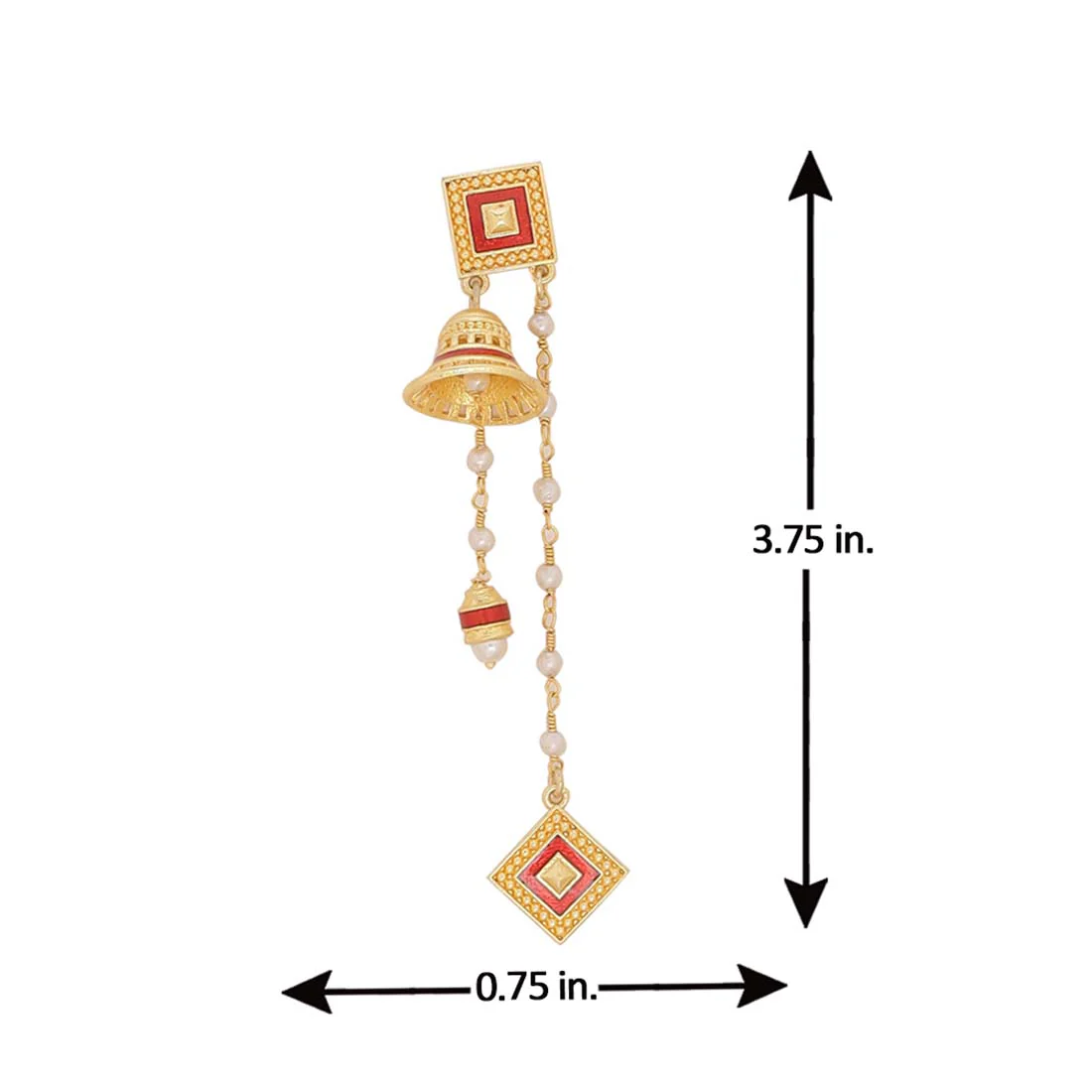 Temple Bell Asymmetrical Earrings - Image 5