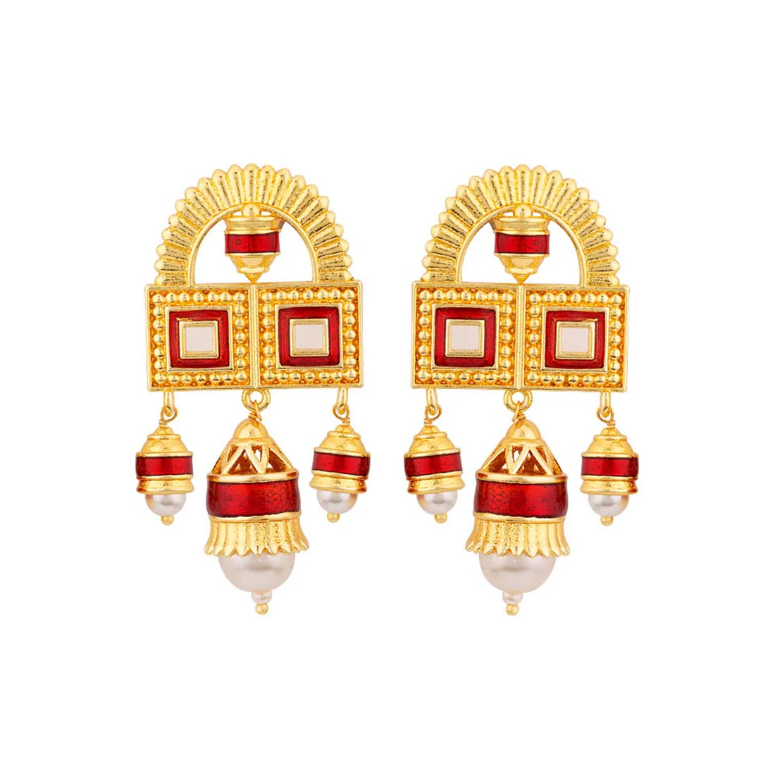 Temple Bell Aztec Inspired Earrings - Image 3