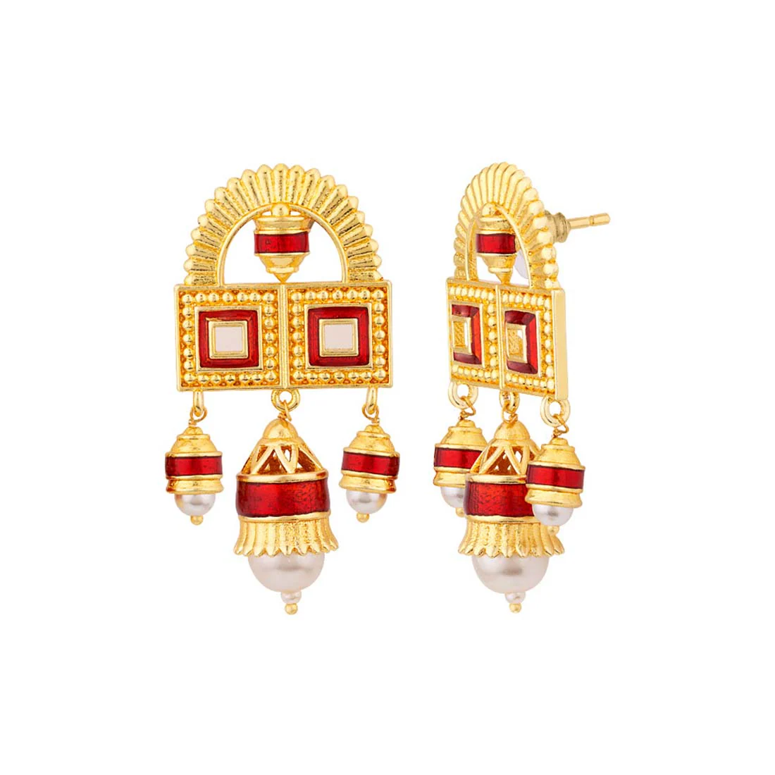 Temple Bell Aztec Inspired Earrings - Image 4