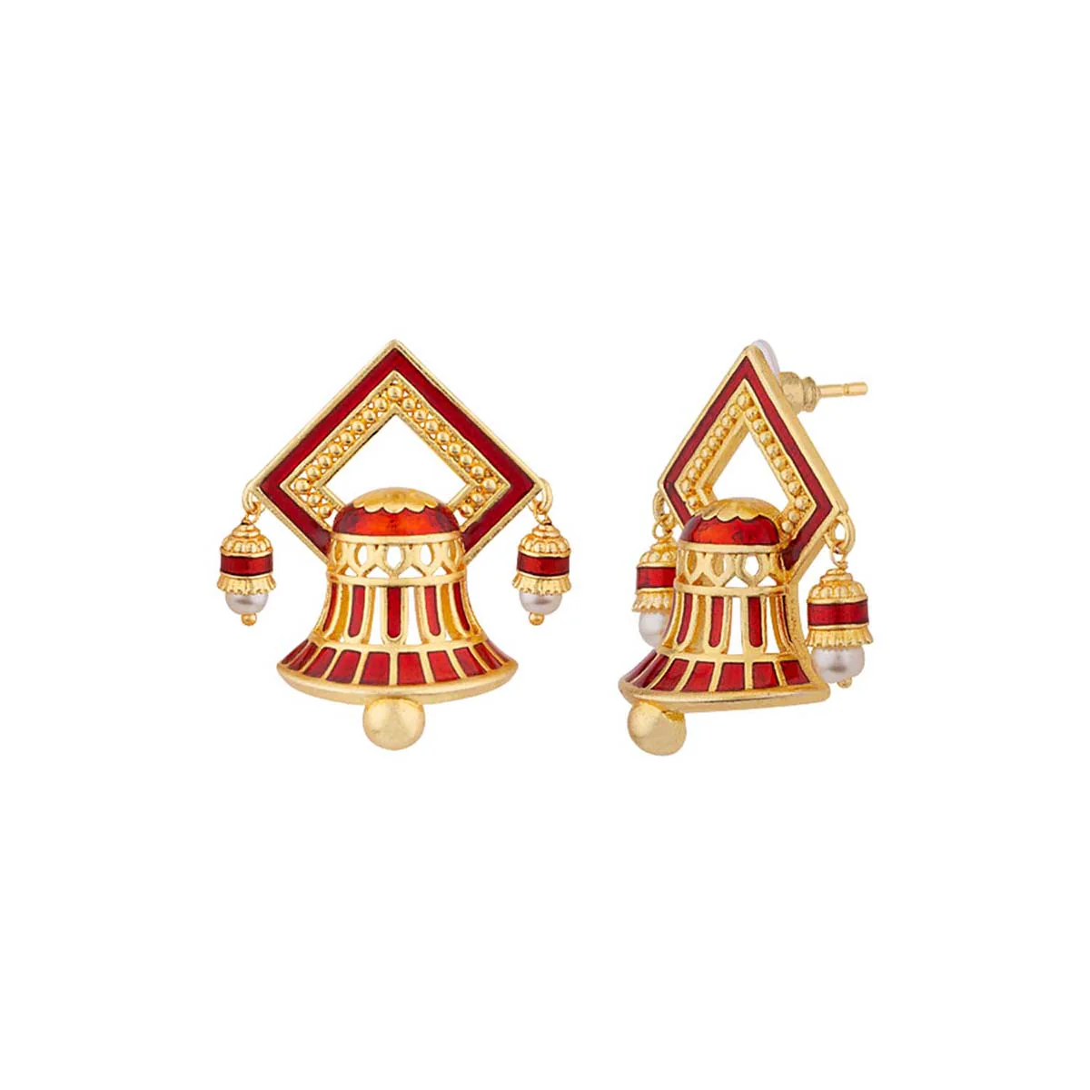 Temple Bell Enamel Embellished Earrings - Image 5