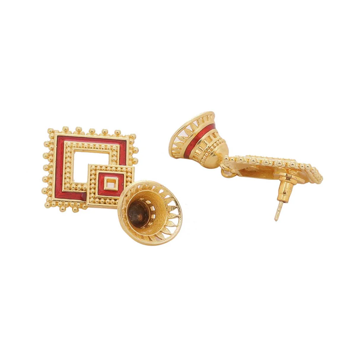 Temple Bell Gold Plated Bell Earrings - Image 4