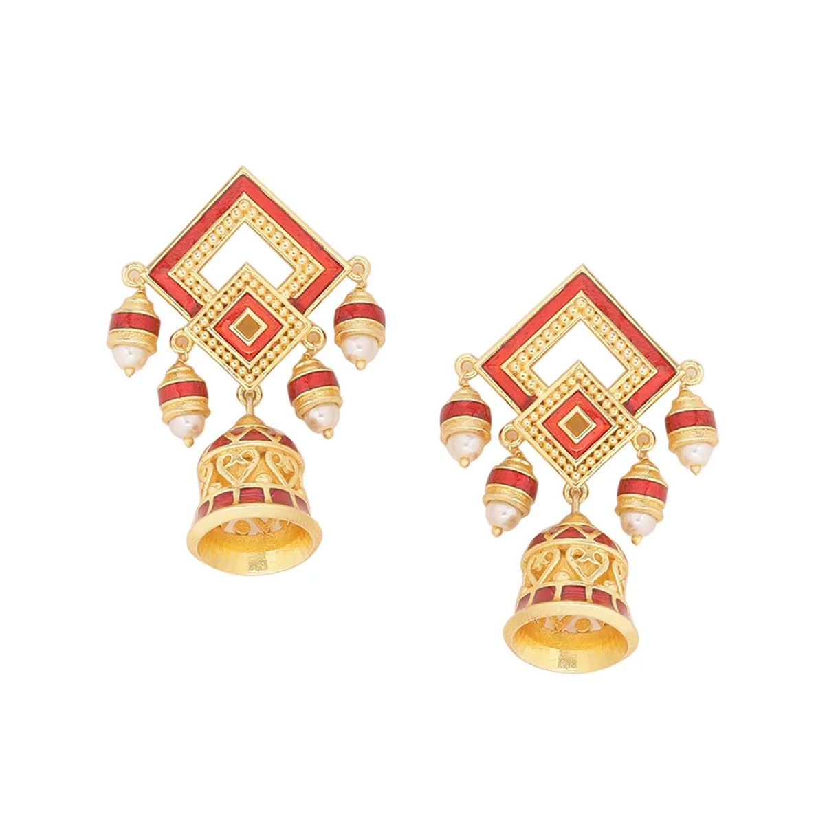 Temple Bell Lightly Embellished Earrings - Image 3