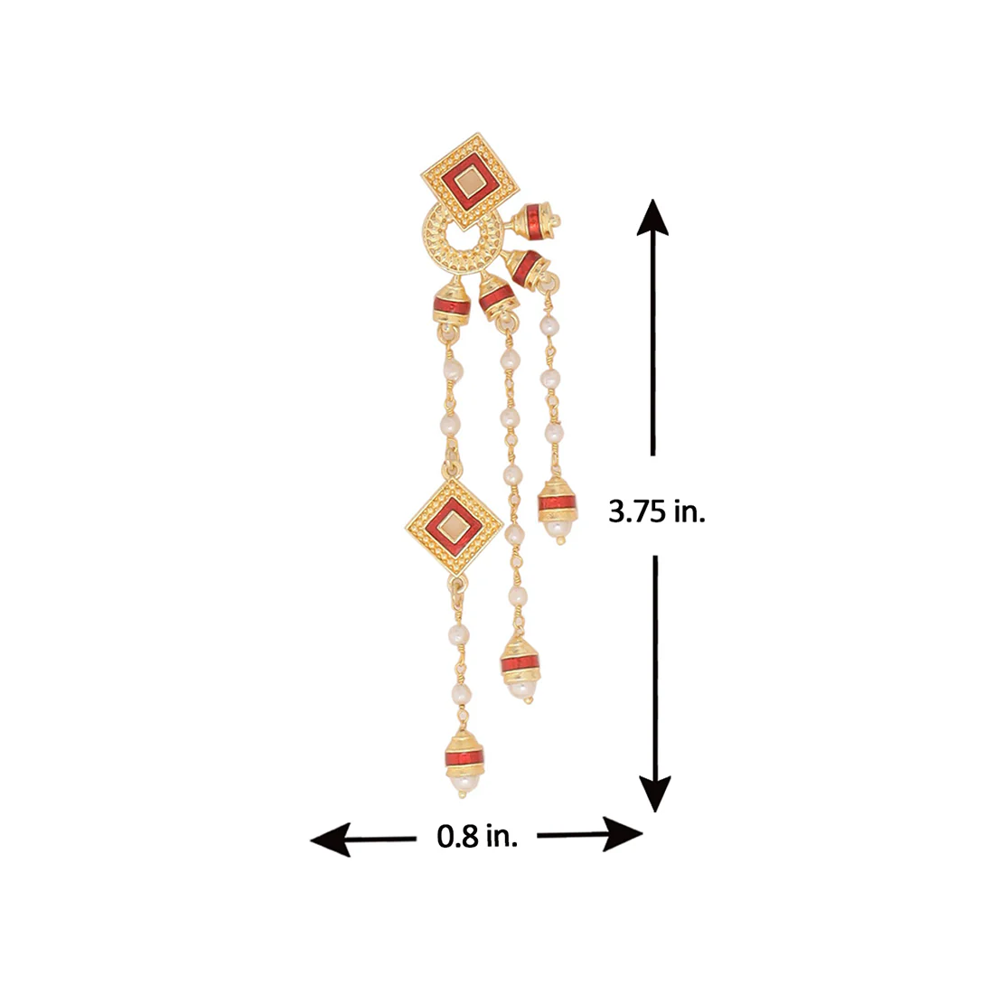 Temple Bell Tassels Drop Earrings - Image 5