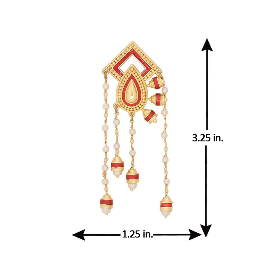 Temple Bell Tassels Faux Pearls Earrings - Image 5