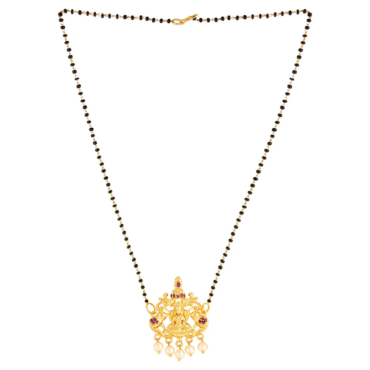 Temple Goddess Faux Pearls Mangalsutra - Image 4