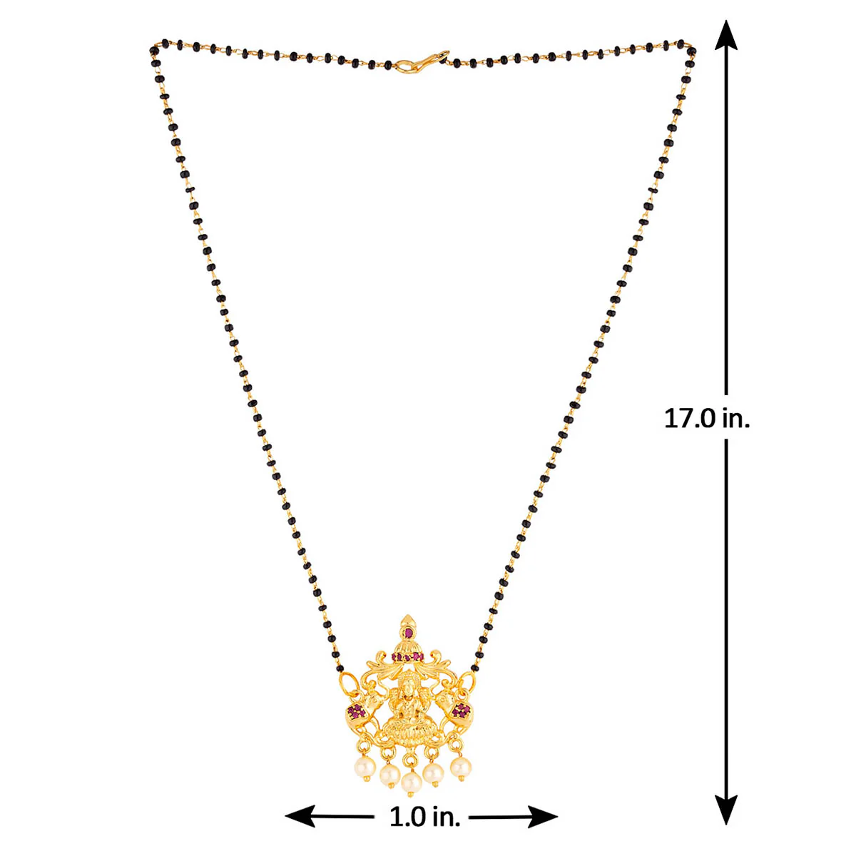 Temple Goddess Faux Pearls Mangalsutra - Image 6