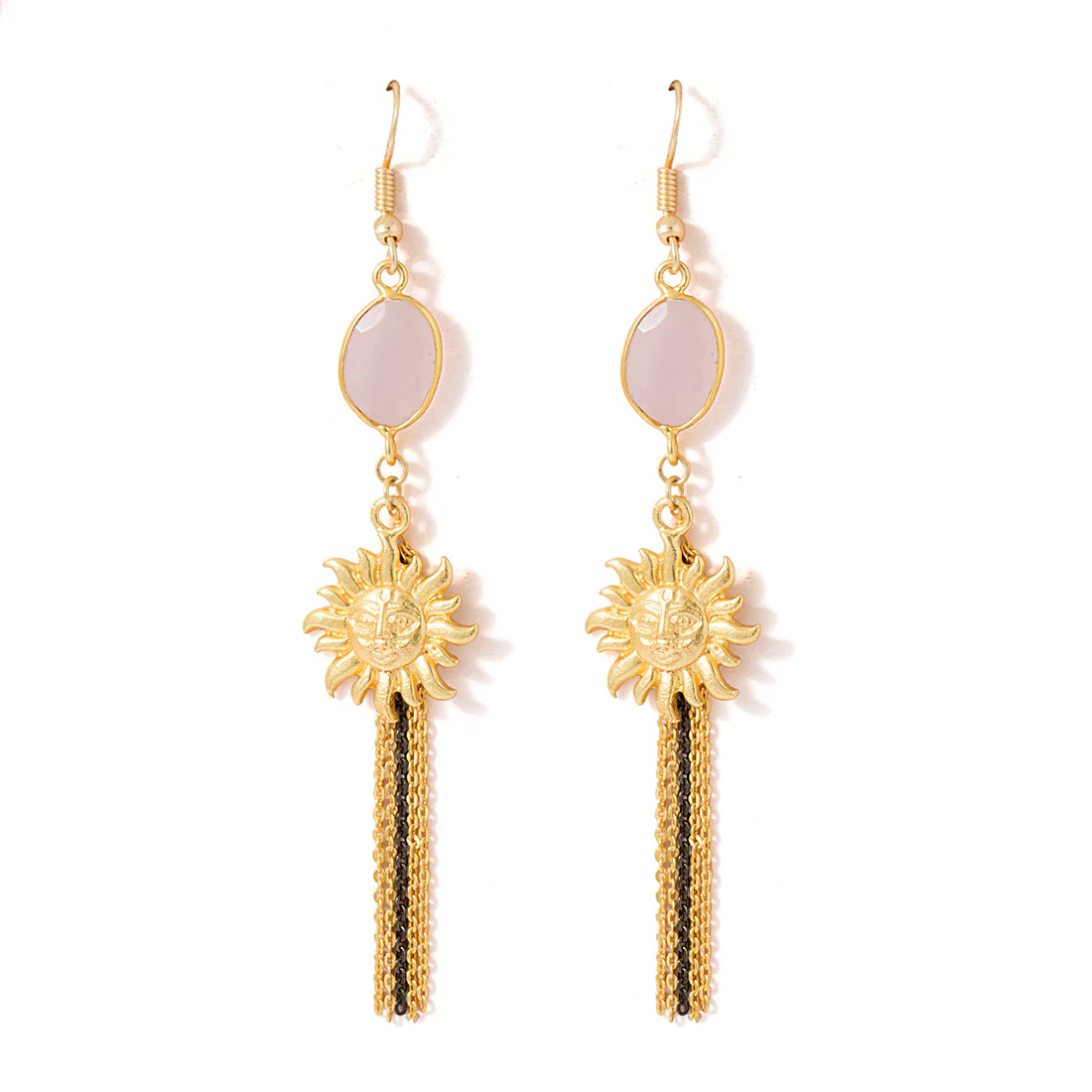 Temple Inspired Earrings With Faux Stone Embellishment - Image 3
