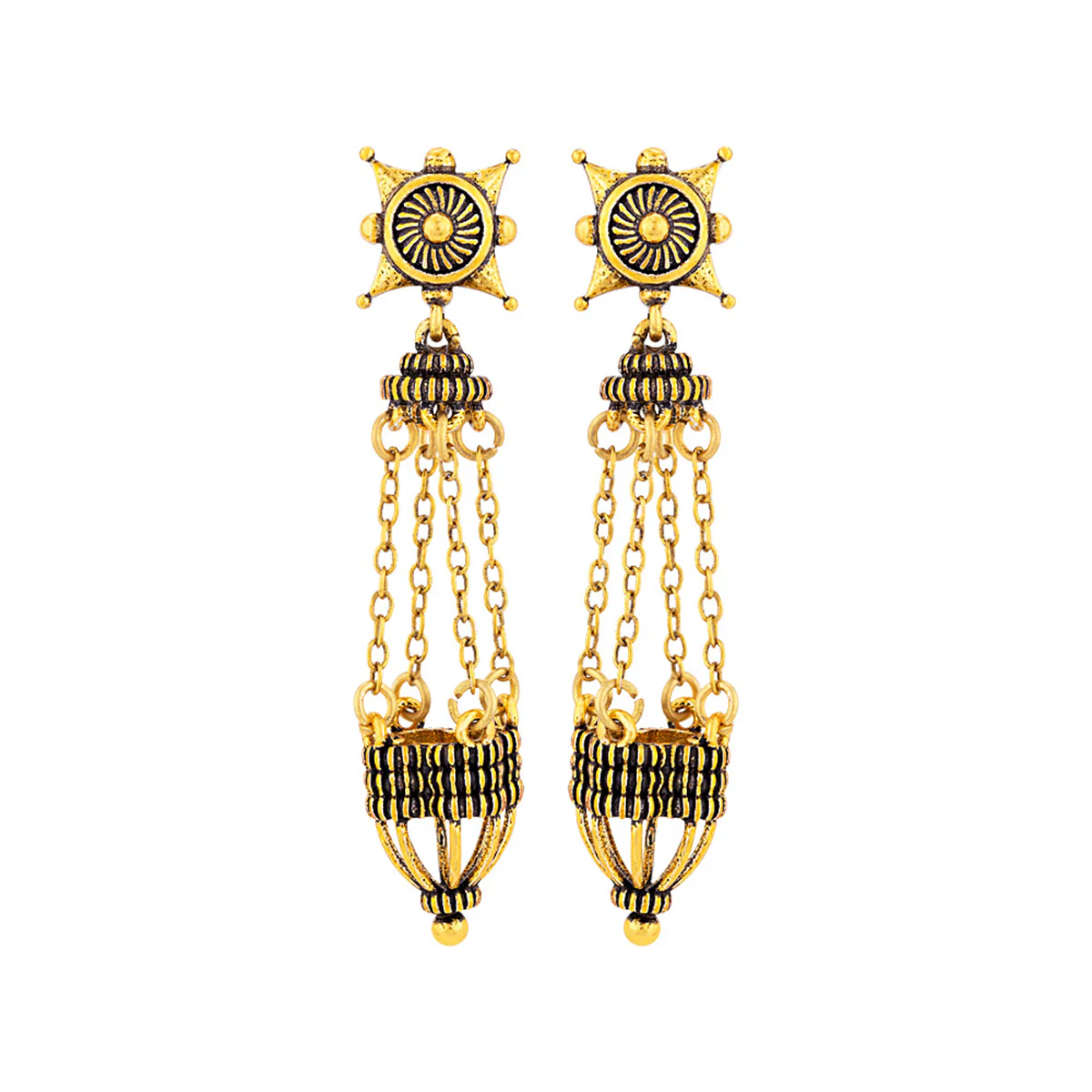 Temple of Love Lamps Motif Drop Earrings - Image 3