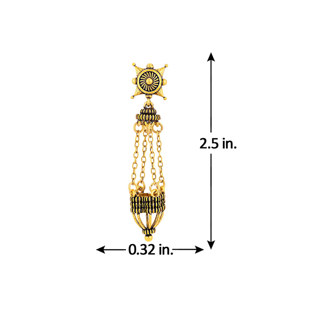 Temple of Love Lamps Motif Drop Earrings - Image 5