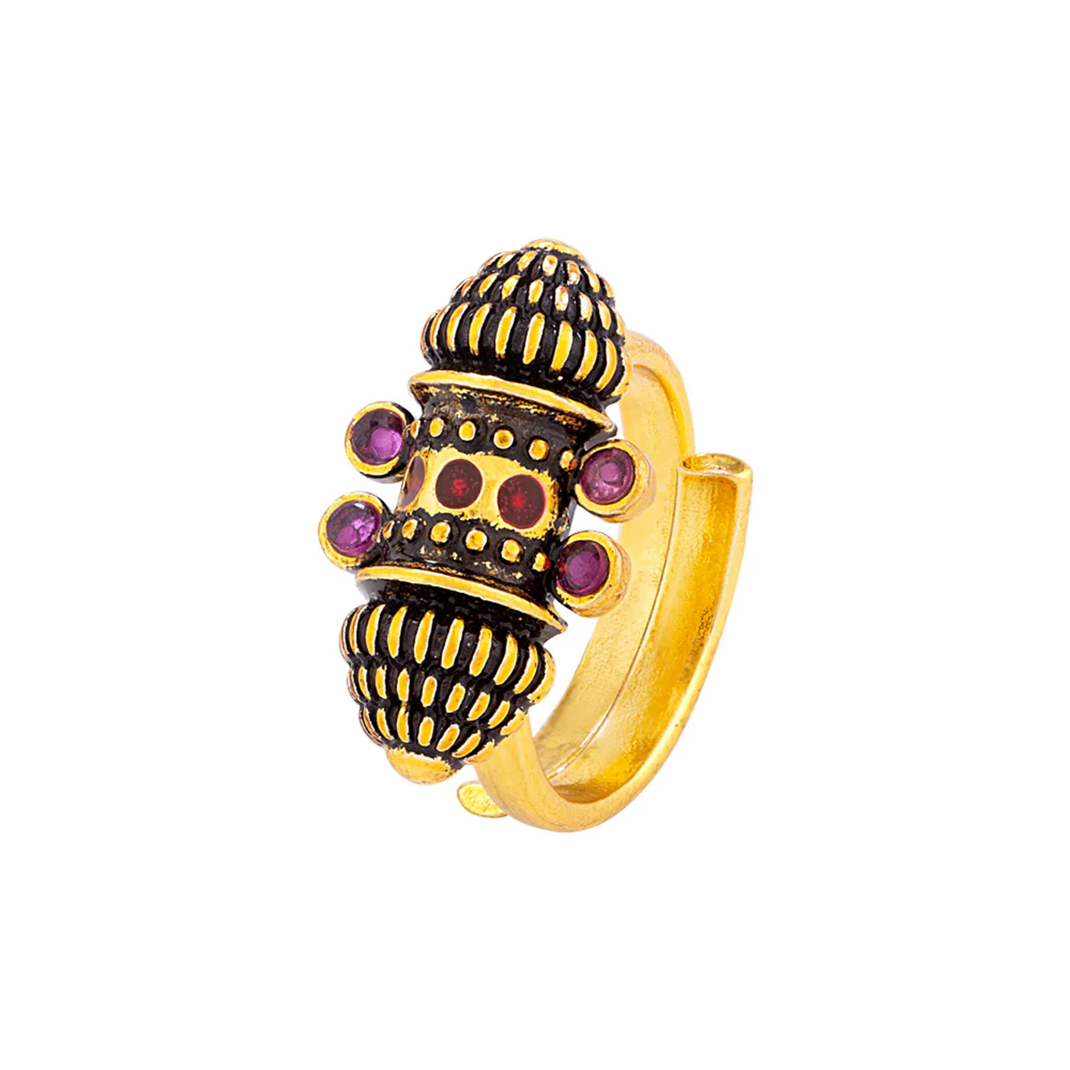 Temple of Love Lightly Embellished Statement Ring - Image 3