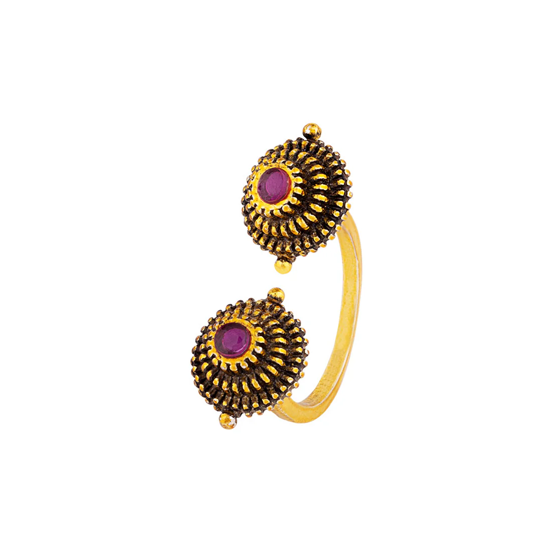 Temple of Love Open Style Antique Motif Ring - Image 3