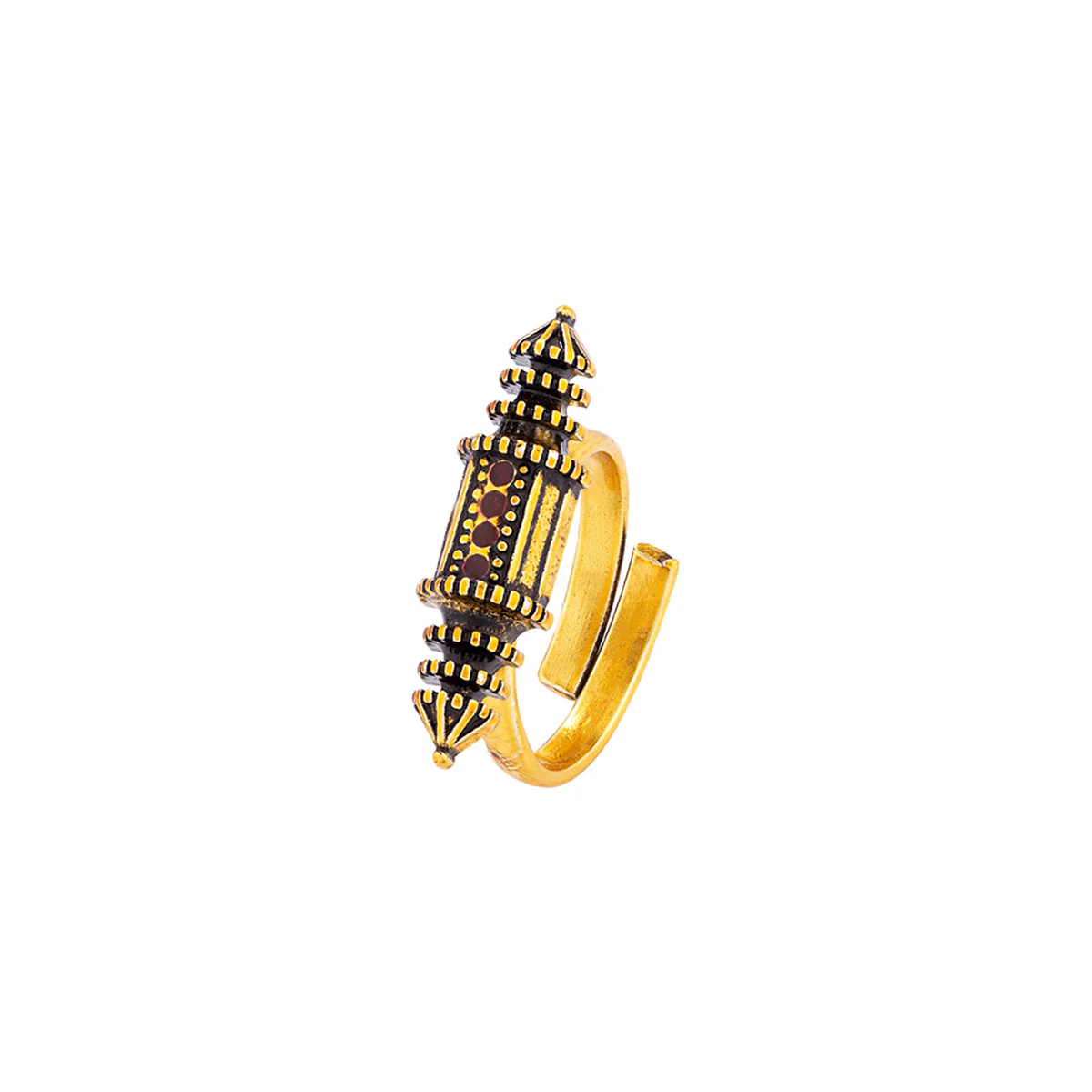Temple of Love Scroll Motif Statement Ring - Image 3