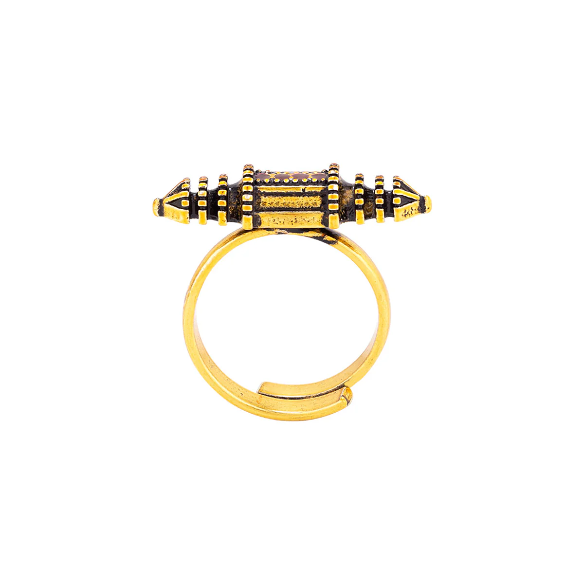 Temple of Love Scroll Motif Statement Ring - Image 4