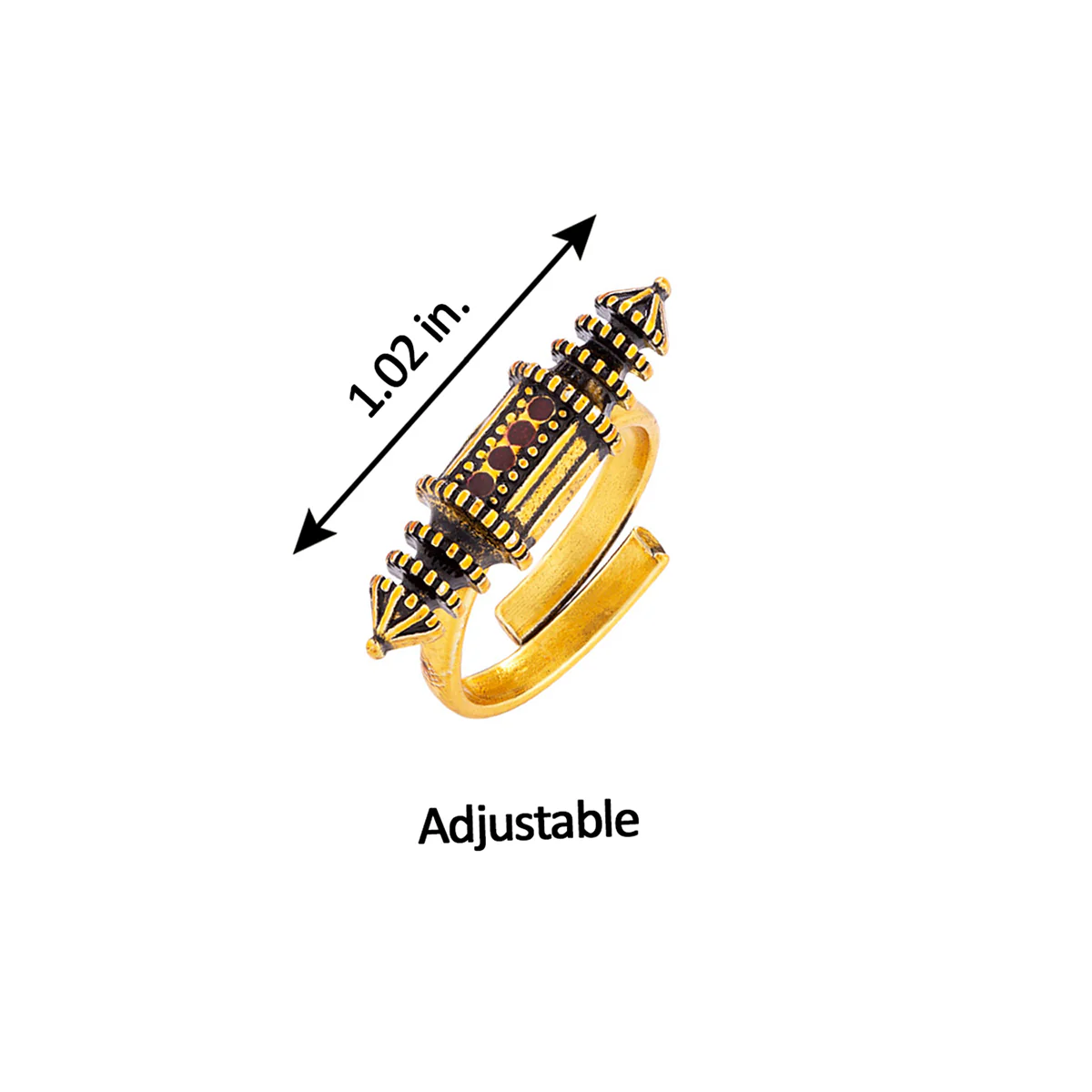 Temple of Love Scroll Motif Statement Ring - Image 5