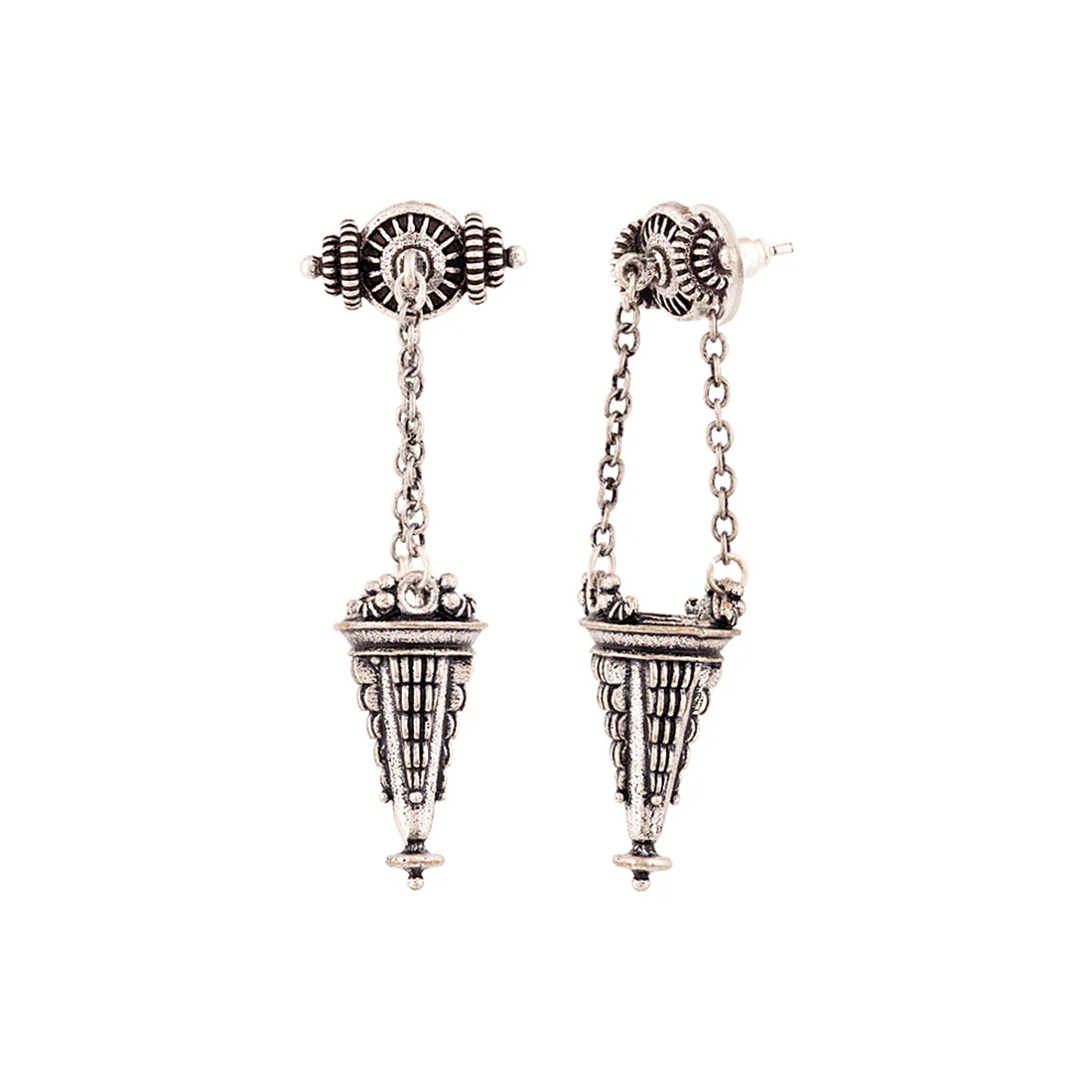Temple of Love Tribal Inspired Drop Earrings - Image 4
