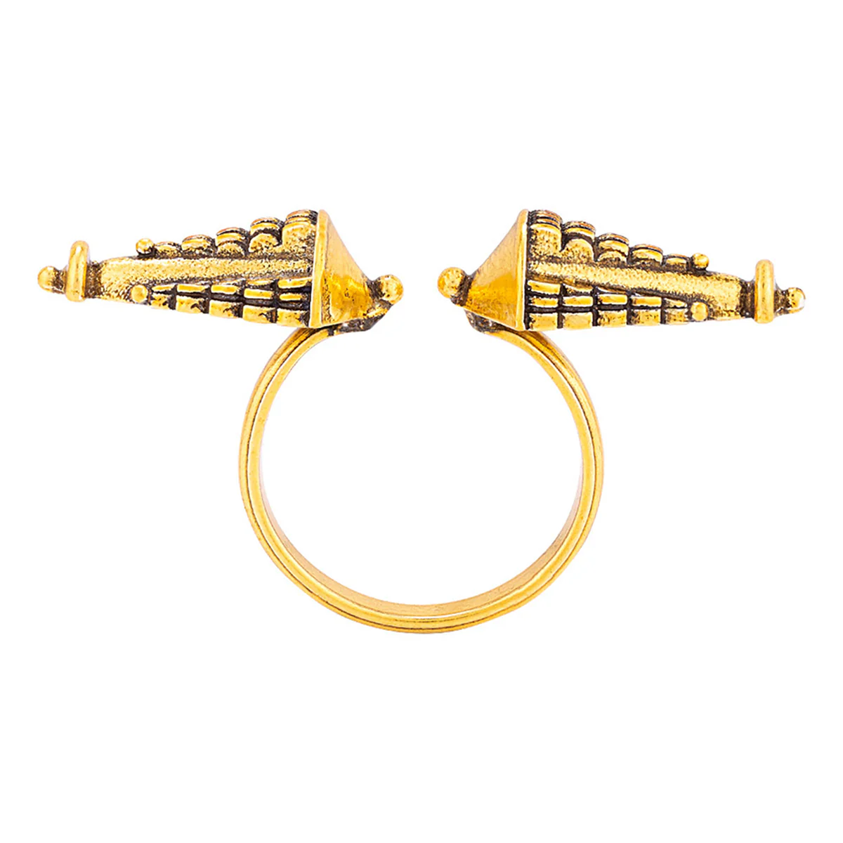 Temple of Love Tribal Motif Open Style Ring - Image 4
