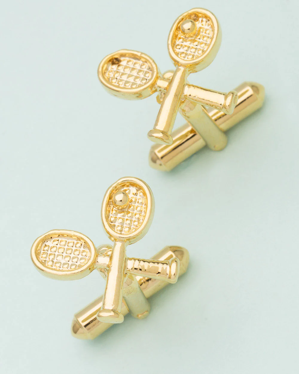 Tennis Bat Designer Gold Plated Cufflinks