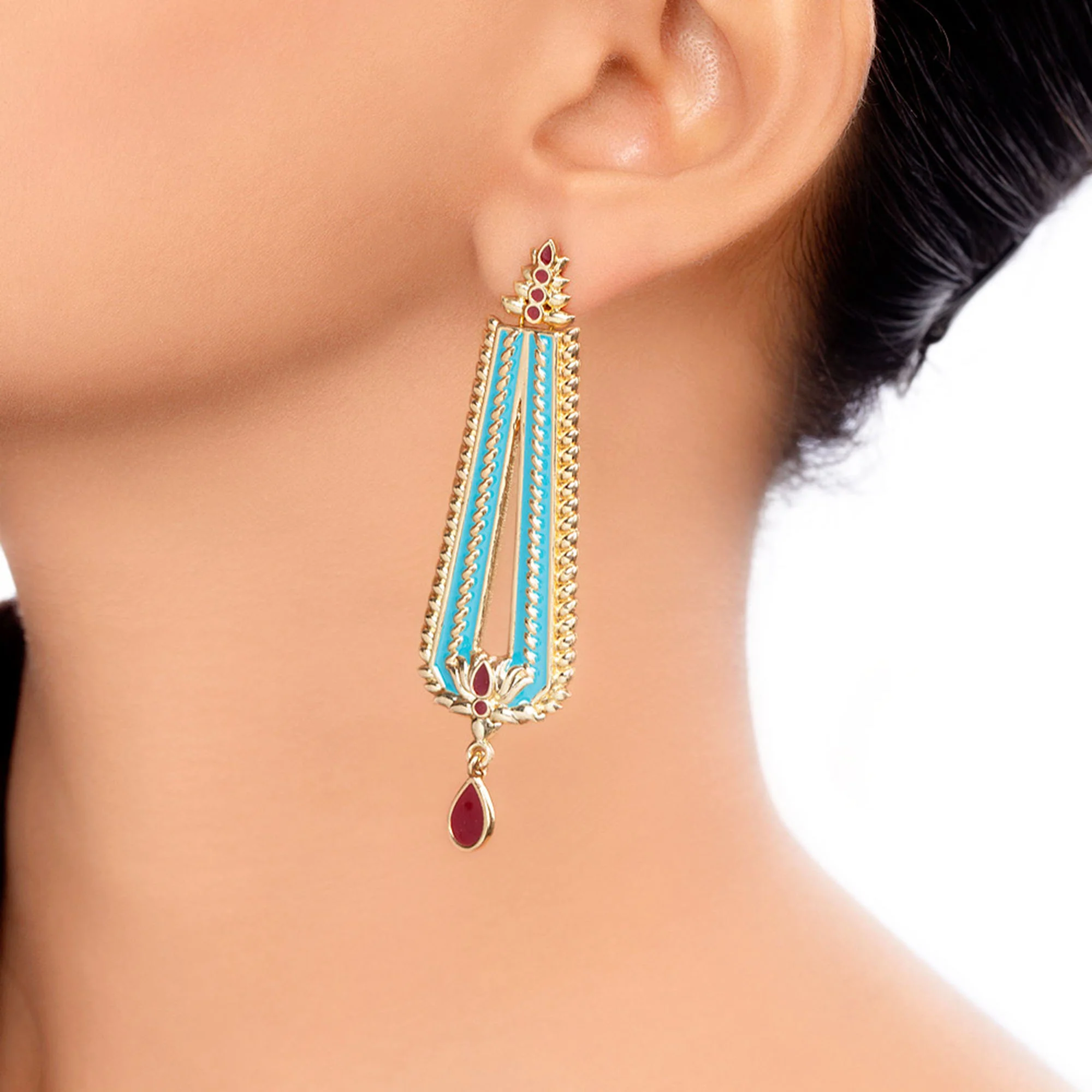 Thai Charm Enamel Embellished Earrings - Image 2