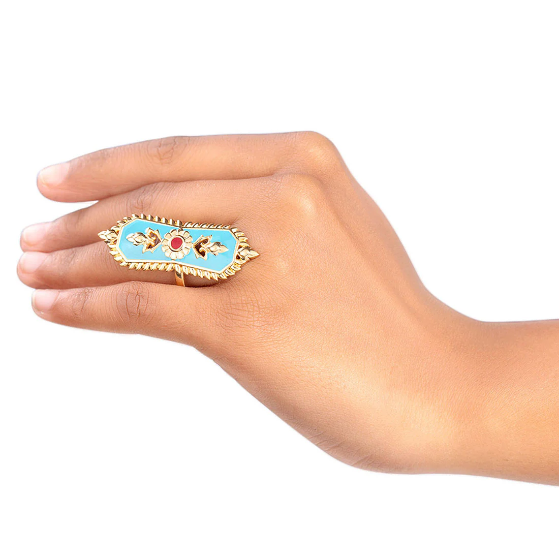 Thai Charm Floral Motifs Ring - Image 2