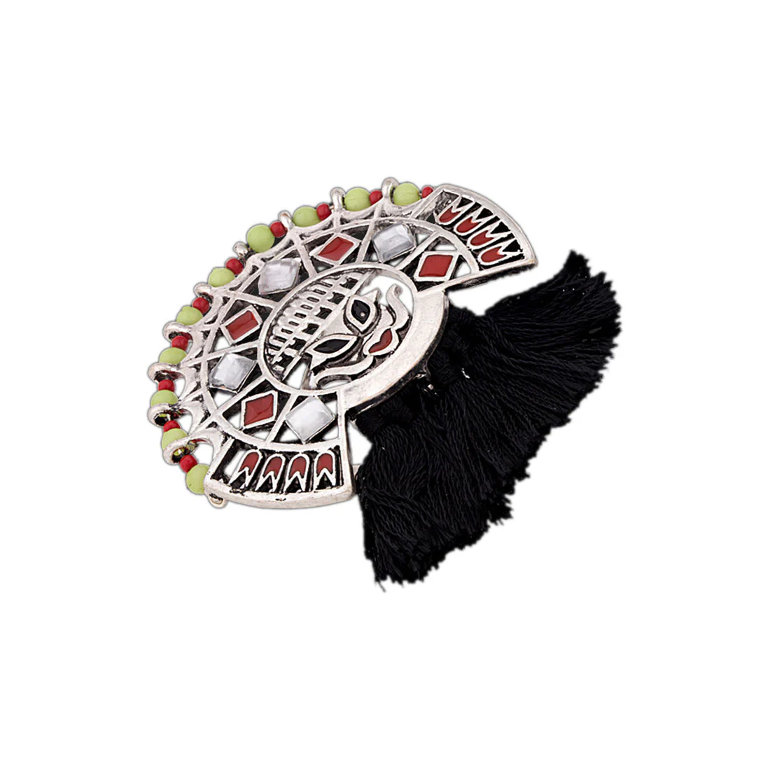 Theyyam Black Tassels Ring - Image 3